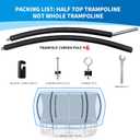 6 Pcs Trampoline Curved Poles with Plastic Tube Cap, Foam Tubes Padding, Mounting Hardware, 10-16FT(10',12',14',15',16') Pumpkin Trampoline Bent Pole Replacement Parts