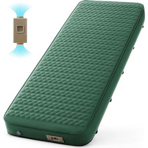 Self Inflating Sleeping Pad with Electric Pump 4 Inch Ultra Thick Memory Foam Sleeping Pad for Camping All Season Single Size Portable Automatic Inflatable Camping Mattress for Travel, Tent (Green)