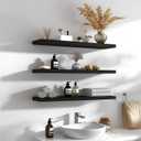 GXYAWPJ 36 Inch Floating Shelves for Wall Rustic Black Wood Wall Shelves for Bedroom Set of 4