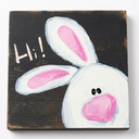 Easter Wooden Door Sign Bunny Welcome Hanging Sign Rustic Farmhouse Wood Wreath Sign for Easter Spring Coffee Shop Window Home Decor 10.5 x 10.5 ( 2 PACK )