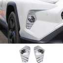 ERIDANUS Auto Accessories Fit for RAV4 2024 2023 2022 2021 2020 2019 Front Fog Light Lamp Cover Trim Decor (Chrome Silver) ABS 2 PCS