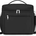 DALINDA Insulated Lunch Bag for Women,Lunch Box Cooler Bag Lightweight Nylon Waterproof Lunch Box LunchBags for Work (Black) (Medium-7L)