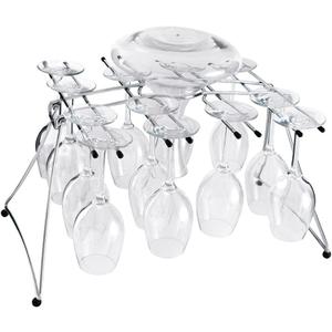 Oenophilia Fusion Stemware Wine Decanter Drying and Storage Rack - 16 Wine Glass Rack and Holder, Foldable