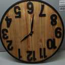 Montoire 24 Inch Wooden Farmhouse Wall Clock Large, Extra Large for Living Room Decor - Big Oversized Rustic Round Decorative Clocks for Walls, Battery Operated