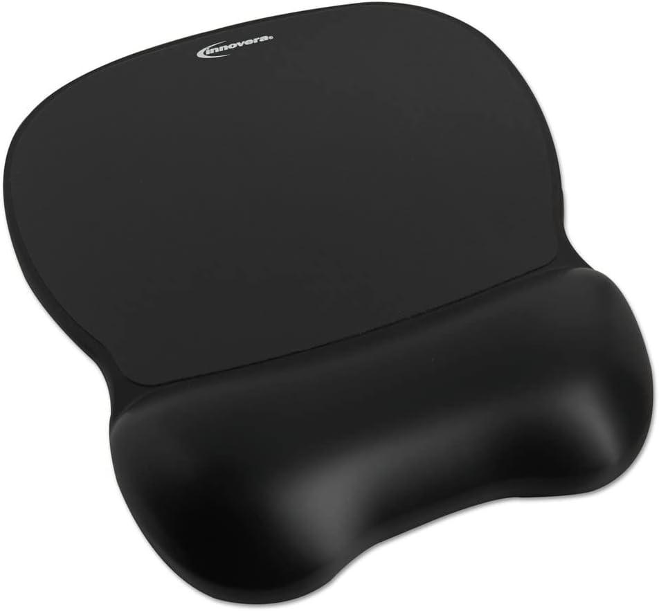 Innovera Gel Mouse Pad with Wrist Rest, Nonskid Base, 9 X 7.5 - Inches Black (51450)