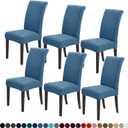 Joccun Chair Covers for Dining Room Set of 6,Chair Slipcovers Stretch Dining Room Chair Covers Seat Protector,Washable Parsons Chair Cover for Home,Hotel,Banquet(Dark Blue,6 Pack)