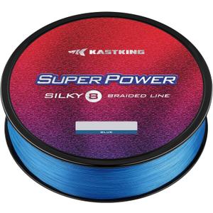 KastKing SuperPower Braided Fishing Line - Abrasion Resistant Braided Lines  Incredible Superline  Zero Stretch  Smaller Diameter  A Must-Have! (6LB(150 Yds), X8-Blue)