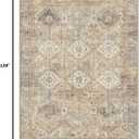 8x10 Area Rug Washable Rug for Living Room Bedroom Non Slip Carpet Yellow | Vintage Print Carpet, Low Pile Lightweight Rugs with Non Slip Backing for Home Office Dining Room