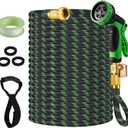 75ft Lightweight Flexible Garden Hose, Non-Expandable Water Hose with 10-Function Spray Nozzle for Yard, Outdoors, RV