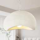 Wabi Sabi Pendant Lights,19.7in White Modern Pendant Light Resin Hanging Lamp Kitchen Island Lighting Modern Japandi Chandelier for Dining Room Bedroom Hallway Restaurant Foyer