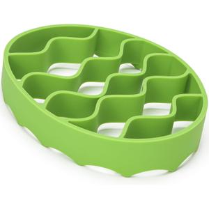 Oval Silicone Roasting Racks for Instant Pot 6Qt 8Qt & Crockpot – Non-Stick Steaming Rack Insert for Baking, Canning and Oven Use – Easy-to-Clean Flexible Design Kitchen Accessories (Green)