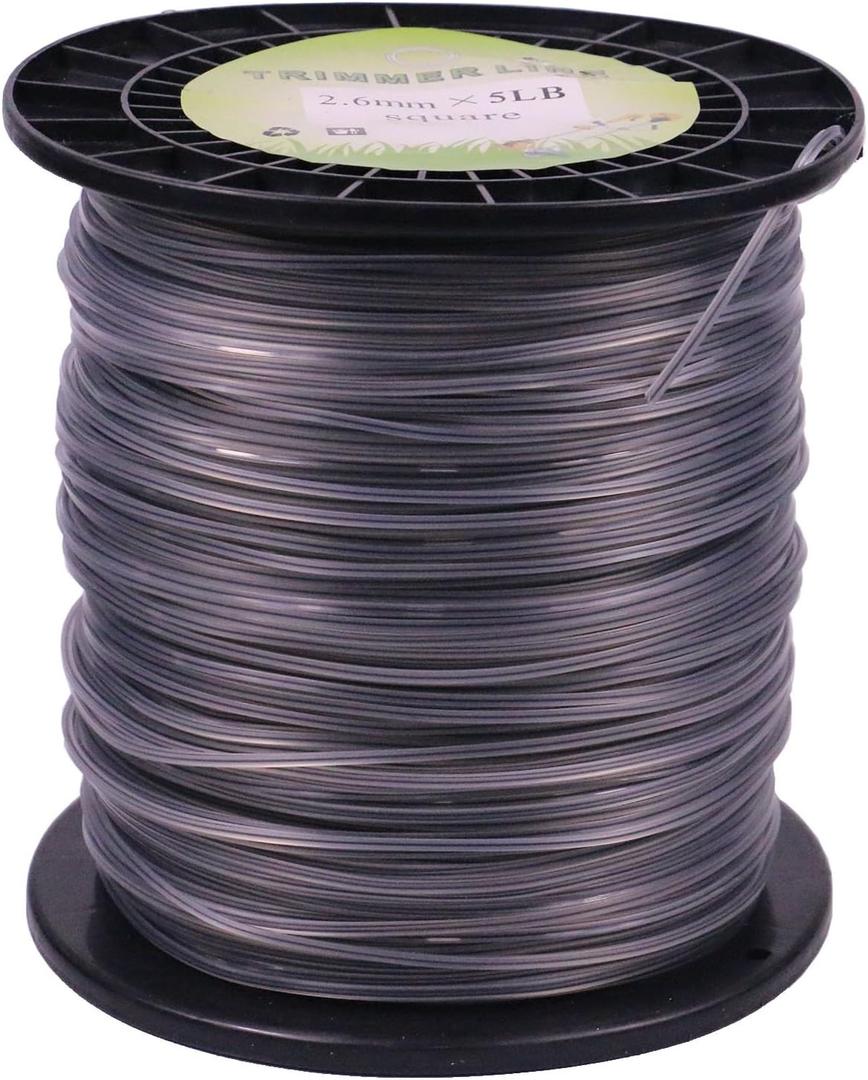 105 Trimmer Line Square .105 Weed Eater String with High Strength Inner Core 5 LB Commercial Weed Wacker String .105-inch Trimmer Line Spool 1038 Ft Fits Most of Trimmer Mower