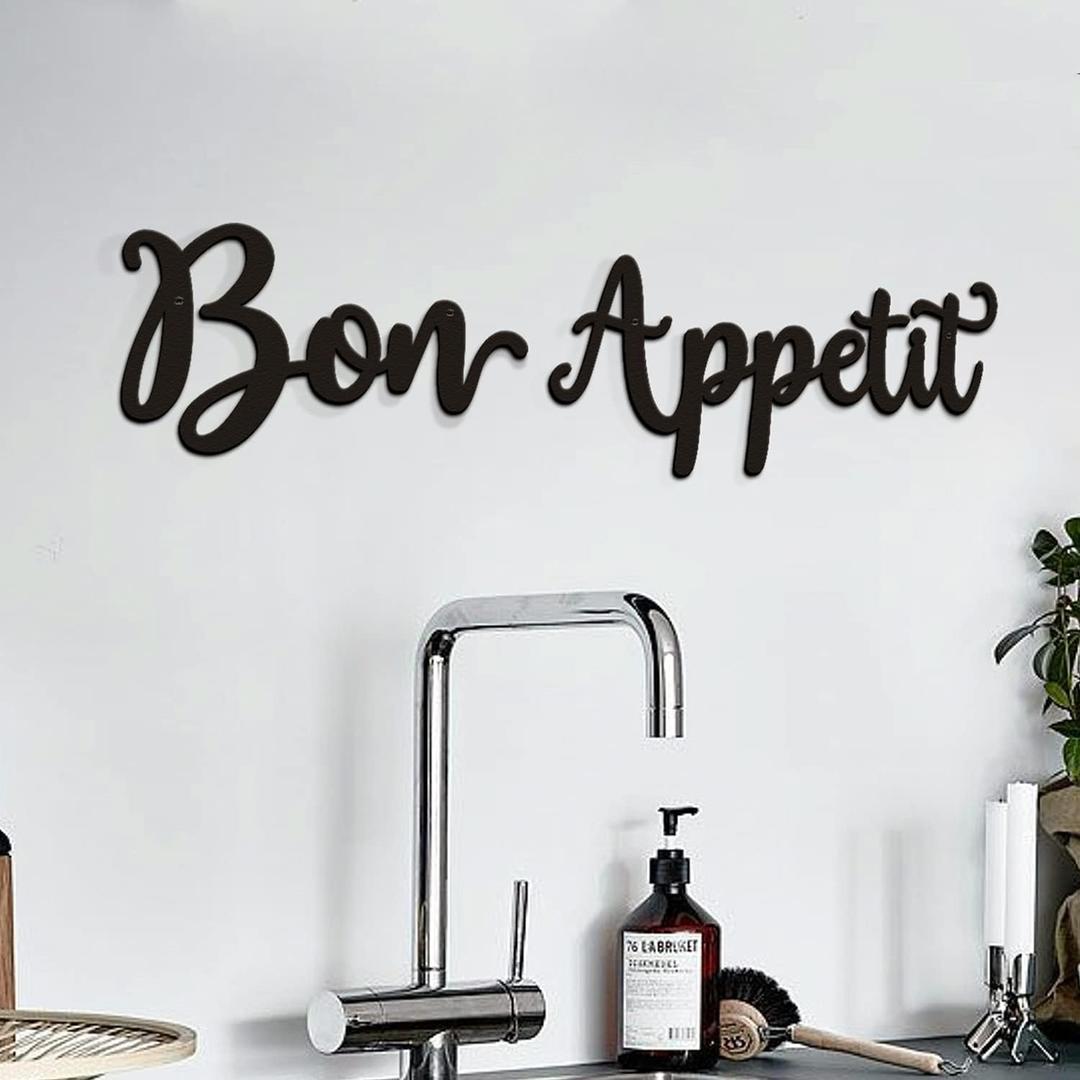 Bon Appetit Wall Dcor Bon Appetit Metal Wall Sign Farmhouse Kitchen Wall Art Dining Room Cooking Hanging Signs Housewarming Gift