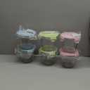 Freshmage 23oz Glass Meal Prep Containers with Lids, Airtight 3-Cup Glass Storage Containers Set, Heat-Resistant BPA-Free for Soup, Leftover, Microwave, Dishwasher, and Freezer Safe (6 Packs) (Multicolor)