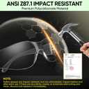 TICONN Clear Safety Glasses for Men and Women, Safety Goggles with Scratch Impact Resistant Meets ANSI Z87.1 Standard