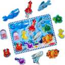 Melissa & Doug Magnetic Wooden Fishing Game and Puzzle with Wooden Ocean Animal Magnets