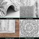 HEBE Hallway Runner Rug 2'x8' Washable Vintage Distressed Area Rugs Non Slip Laundry Rug Runner Boho Floor Carpet Runners for Hallways Entryway Laundry Room Kitchen Bathroom,Grey