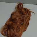 SARLA Invisible Wire Hair Extensions with 3 Clips Long Wavy Curly Synthetic Hairpiece for Women Adjustable Transparent Headband 22 Inch Tizian Red