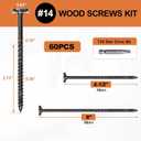 #14 Heavy-Duty Wood Screws Assortment Kit, 60Pcs Star Drive Decking Wood Screws, Rust Resistant Timber Screws for Log/Landscaping Wood (4-1/2",6")