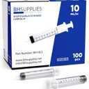 BH Supplies 10ml Luer Slip Tip Syringes (No Needle) - Sterile, Individually Wrapped - 100 Syringes