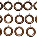 Ethan Allen Wood Curtain Rings (Set of 14) Outside Diameter = 3.5 Inches ; Inside Diameter = 2 Inches