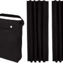 Amazon Basics Portable Blackout Curtain Shade with Suction Cups, 50"W x 78"L, 2-Pack, Black