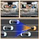 Rear View Mirror, Chrome Anti-glare Panoramic Rear Mirrors Universal 14 Inch Convex Car Interior Clip on Extra Big Wide Angle Rearview Mirror Extender to Reduce Blind Spot for Car SUV Trucks