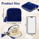 Small Travel Jewelry Pounch Case, 6-Layer Velvet Jewelry Organizer Storage Bag with Zipper, Mini Portable Pouch for Rings Earring, Anti-Scratch Jewelry Pouch Gift for Women GirlsSapphire Blue