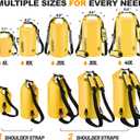 Waterproof Dry Bag, 5L/10L/20L/30L/40L Roll Top Lightweight Storage Backpack with Phone Case for Women & Men, Floating Waterproof Sack for Travel, Swimming, Kayaking, Paddle Board, Camping & Beach (Yellow)