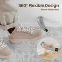 Mousike 4.5" Silver Door Stops for Bottom of Door (4 Pack) - Heavy Duty Industrial Springy Doorstops & Wall Stops for Solid Core, Garage, Warehouse, Office, Commercial Doors