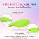 Neon Green Soft Gel Nail Tips Medium Short Square Gel Tips Pre-colored Press on Nails Pre Applied Tip Primer Natural Acrylic Fake Nails Extensions for DIY Nail, 300Pcs