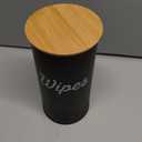 Wipe Holder with Bamboo Lid for Kitchen Disinfectant Wipes Dispenser Farmhouse Countertop Sanitizing Wipe Metal Storage Container Organizer Caddy Bathroom Office up to 80 Cont(Black)