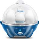 Elite Gourmet EGC700BL# Rapid Egg Cooker, 7 Easy-To-Peel, Hard, Medium, Soft Boiled Eggs, Poacher, Omelet Maker, Auto Shut-Off, Alarm, 16-Recipe Booklet, BPA-Free, Ocean