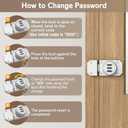 Cabinet Lock with Combination, 3-Digit Password Closet Door Lock, Zinc Alloy Mechanical Combination Latch with Screws for Barn One-Way Door, Drawer, Office File Cabinet (1, Sliver)