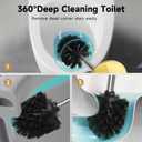 Brass Toilet Brush and HolderExtra Long Handled Gold Toilet Brush for BathroomStainless Steel Heavy Duty Toilet Bowl Brush,Deep Cleaning Modern Toilet Cleaner Brush -Space Saving, Covered Brush