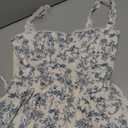 KUTUMAI Women Summer Corset Midi Dress Floral Lace Smocked Flowy A Line Wedding Guest Bridal Shower Dresses with Pockets (Medium)