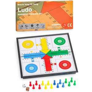 Ludo Magnetic Folding Travel Board Game Set - 9.75 Inches