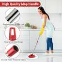 2 Spin Mop Head Replacement, 1 Base, 1 Mop Handle (30-58in) Combo Mops Set Compatible with OCedar EasyWring RinseClean Microfiber Mops (White (1-Tank System))