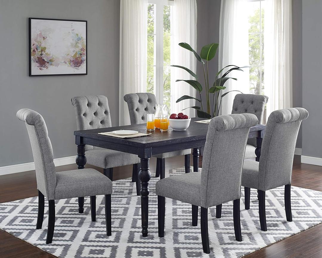 Roundhill Furniture Leviton Urban Style Counter Height Dining Set: Table and 2 Chairs, Grey