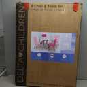 Delta Children Kids Table and Chair Set (4 Chairs Included), White/Pink