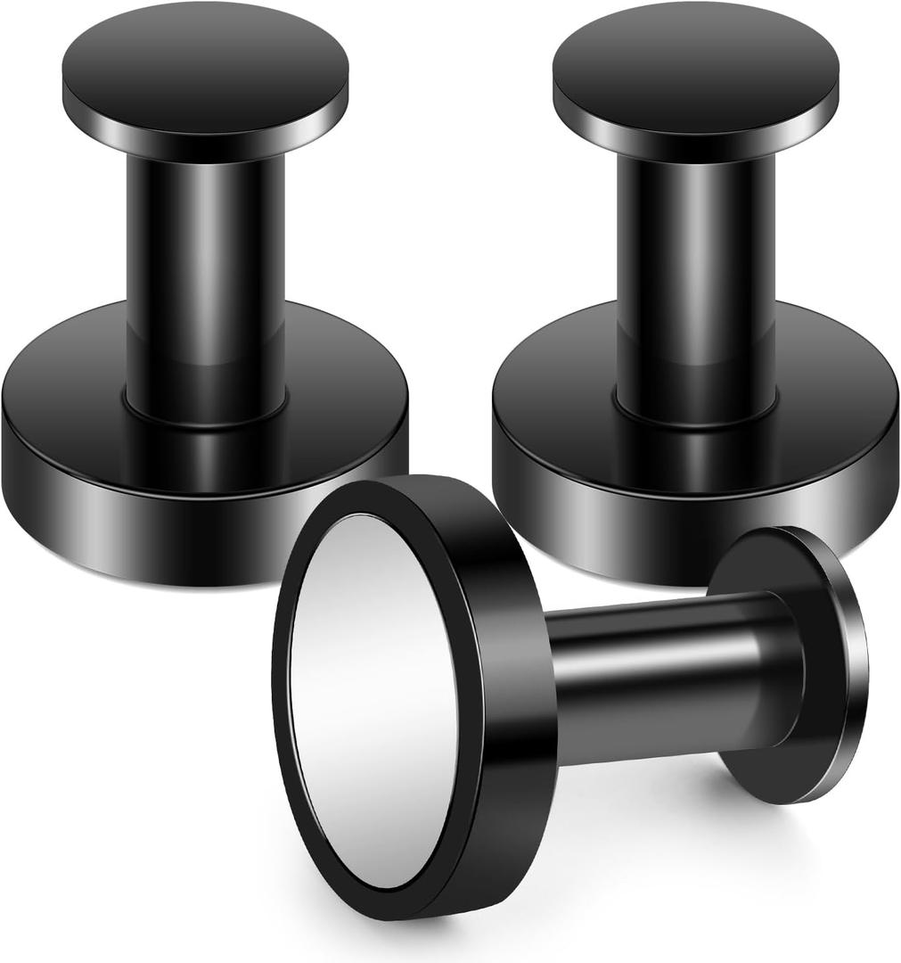 TOP MAGNETS Magnetic Hooks for Cruise Cabins, Black 150Lb Magnetic Wreath Hanger, Locker Accessories, Strong Magnetic Hooks for Classroom, Whiteboard, Grill, Cruise Ship, Garage, Hanging - 3Pcs