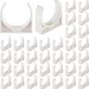 Chunful 50 Pack 1 Inch Pipe Clamps PVC Clips Pex Pipe Support Hangers Plastic U-Shaped Tubing Clamps for Tubing Hose Hanger Support, White