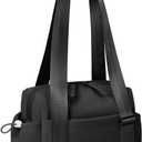 Mini Gym Bag for Women Girls Small Gym Tote Bag with Wet Compartment Waterproof Travel Duffle Bag Cute Workout Sport Bag (Black-12in)