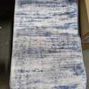 KOZYFLY Modern Abstract Washable Rug Runner 2x6 Runners for Hallways Non-Slip Soft Kitchen Runner Rugs, Print Grey-Blue Striped Carpet Runner for Entryway Bathroom Laundry Room Foyer