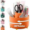 Pencil Holder For Desk,5 Slots 360Degree Rotating Desk Organizers And Accessories,Desktop Storage Stationery Supplies Organizer, Cute Pencil Cup Pot For Office, School, Home