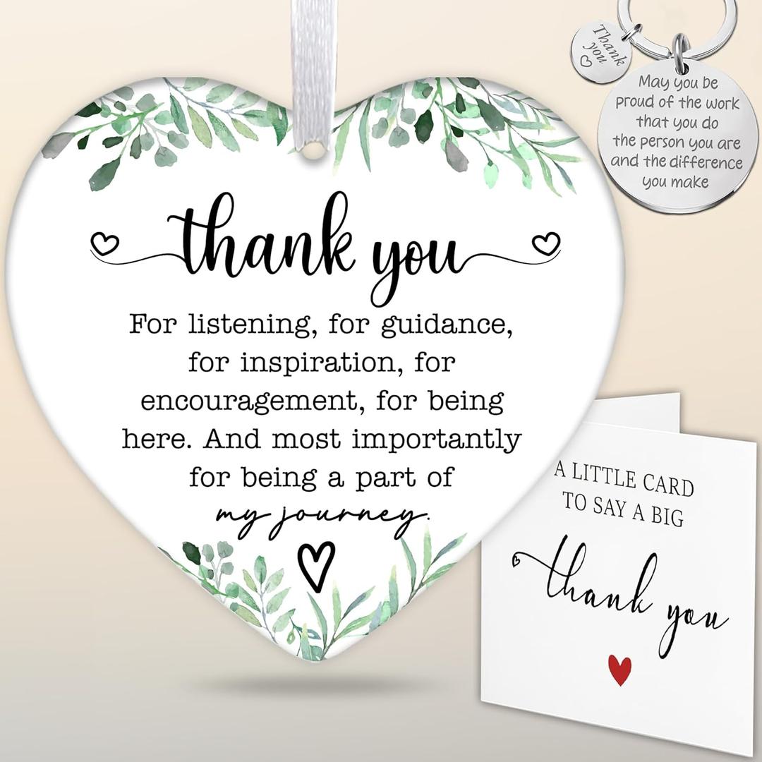 Thank You Gifts for Women, Men, Teacher Appreciation Gift Ornament, Appreciation Keychain Gift, Thank You Card for Women, Christmas Ornament Gifts for Coworker, Manager, Boss, Mentor HH864