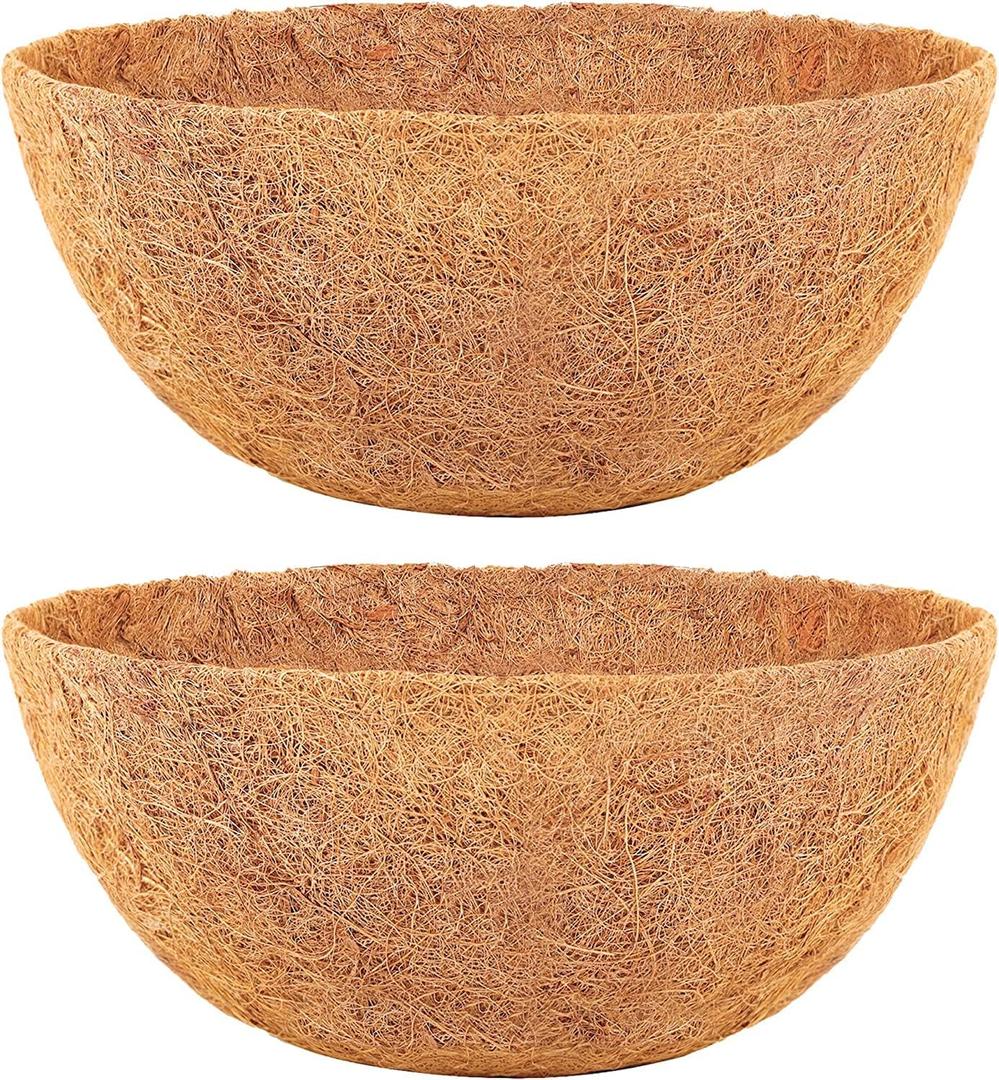 HFHOME 2PCS 16" Round Coco Liner Coco Replacement Liner Basket Window Box