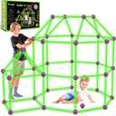 V-Opitos 180 Pack Glow in The Dart Fort Building Kits for Kids Age 4, 5, 6, 7, 8+ Years Old, STEM Building Toys for DIY Castles, Tunnels, Ideal Christmas, Birthday Gifts for Boys & Girls