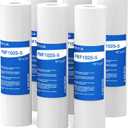 5 Micron 10" x 2.5" Sediment Filter, Whole House Water Filter Cartridge Replacement for Any 10 inch RO Unit, Compatible with Culligan P5, GE FXUSC, WFPFC5002, AP110, WHKF-GD05, Pack of 6
