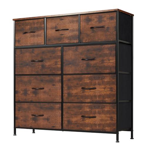 Amazon.com: DUMOS Dresser for Bedroom, Storage Organizer with 9 Drawers, Chest of Drawers with Fabric Bins, Sturdy Metal Frame, Wood Tabletop for Guest Room, Closet, Entryway, Nursery : Home & Kitchen
